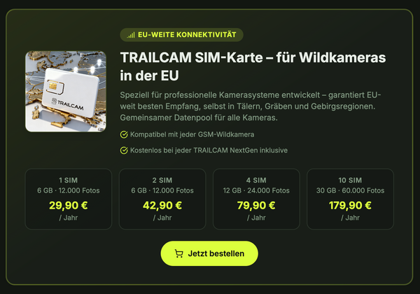 Informationen zur Trailcam Simkarte