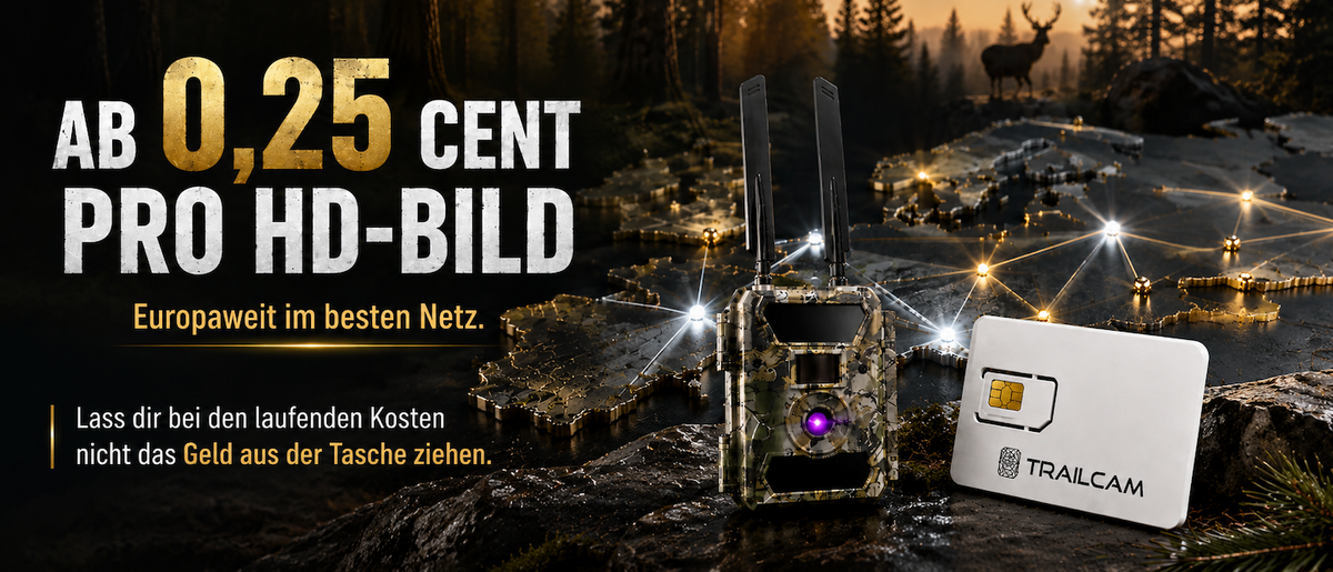 Simkarte für Wildkamera – TRAILCAM SIM mit europaweiter Netzwahl und günstiger HD-Bildübertragung