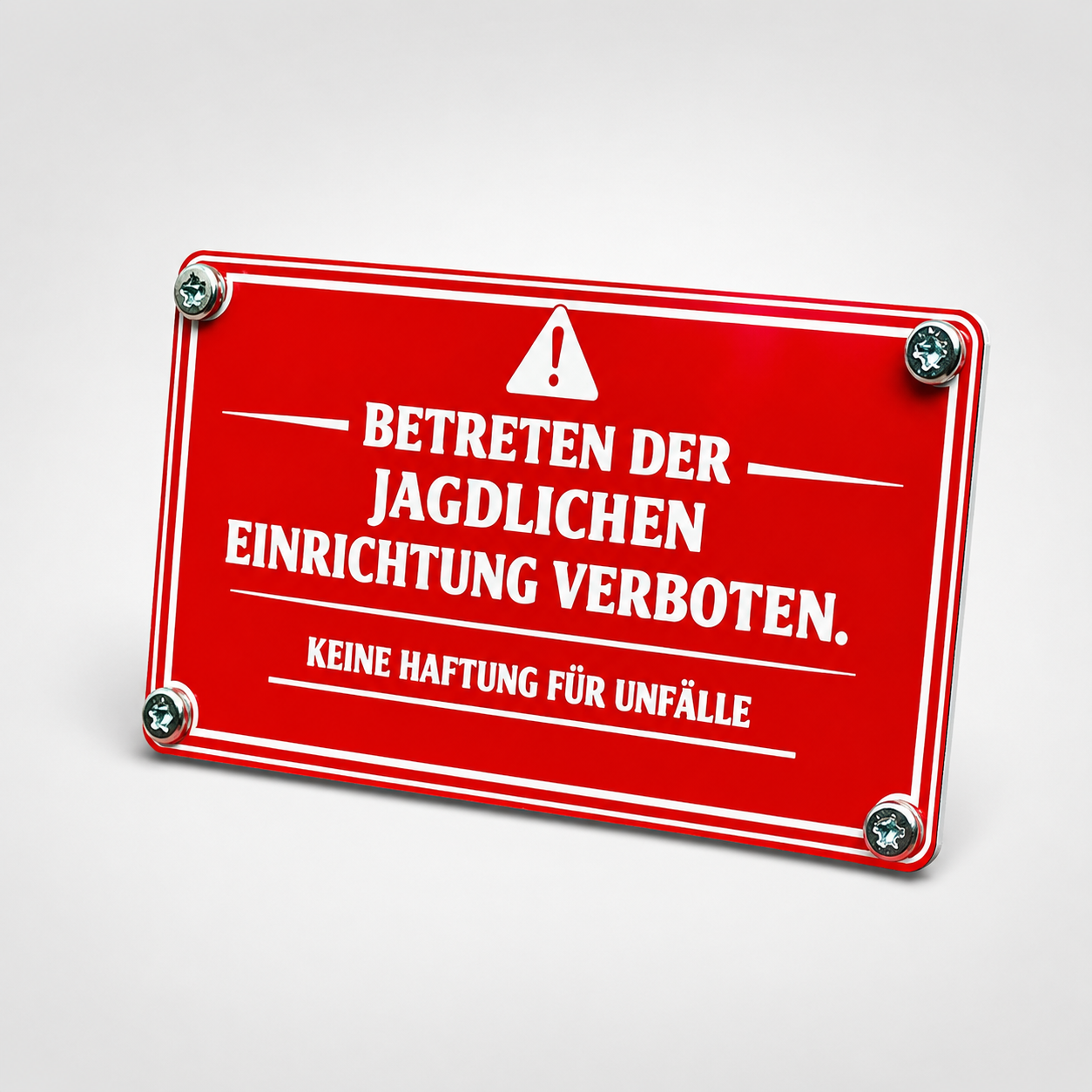 Hinweisschild Hochsitz – Betreten der jagdlichen Einrichtung verboten