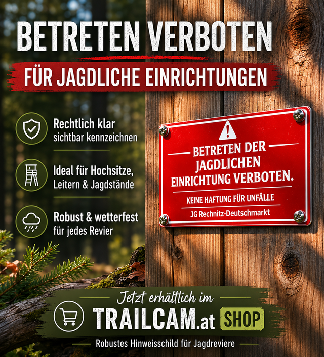Hinweisschild Hochsitz – Betreten der jagdlichen Einrichtung verboten
