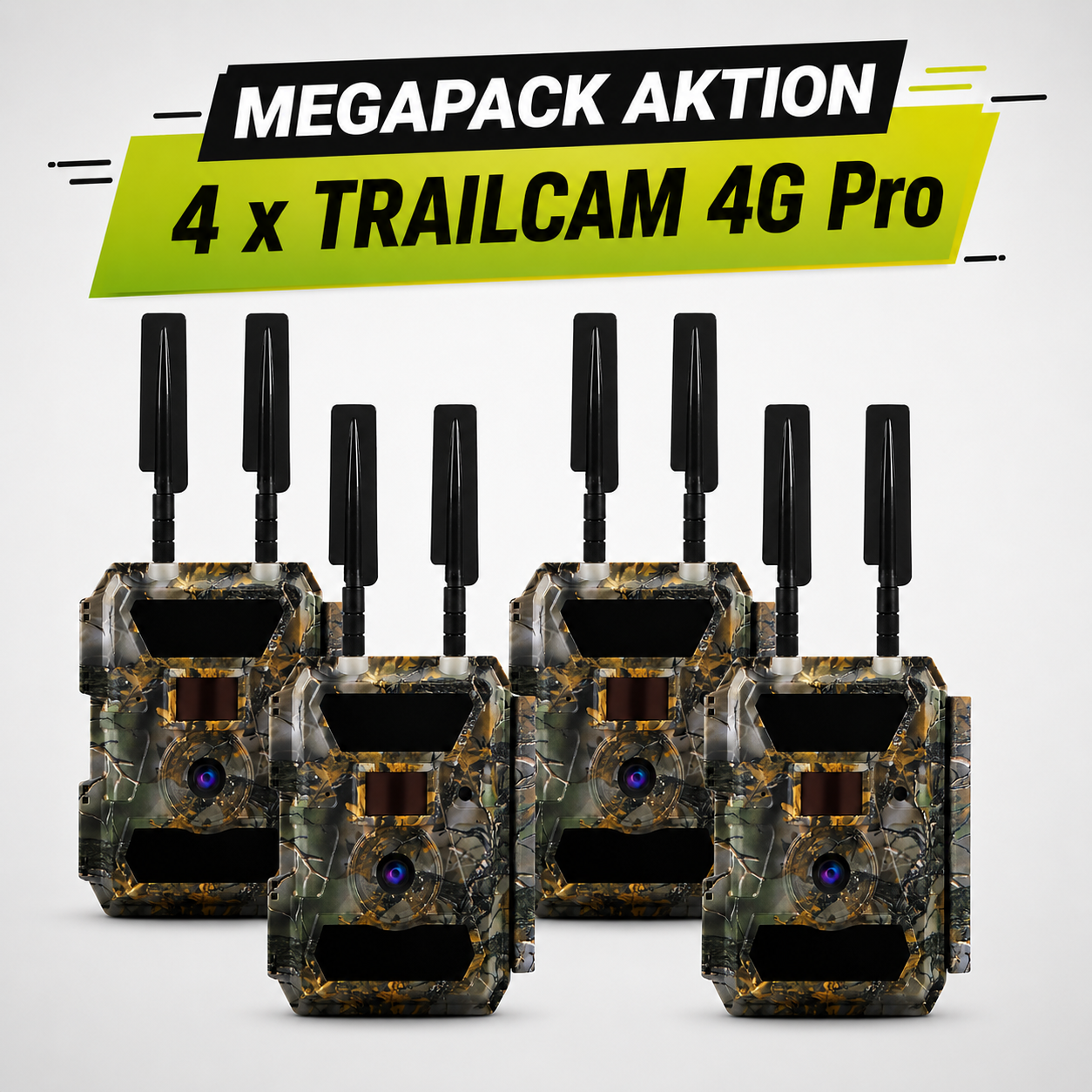 TRAILCAM Megapack mit 4 Stück TRAILCAM 4G Pro Wildkameras