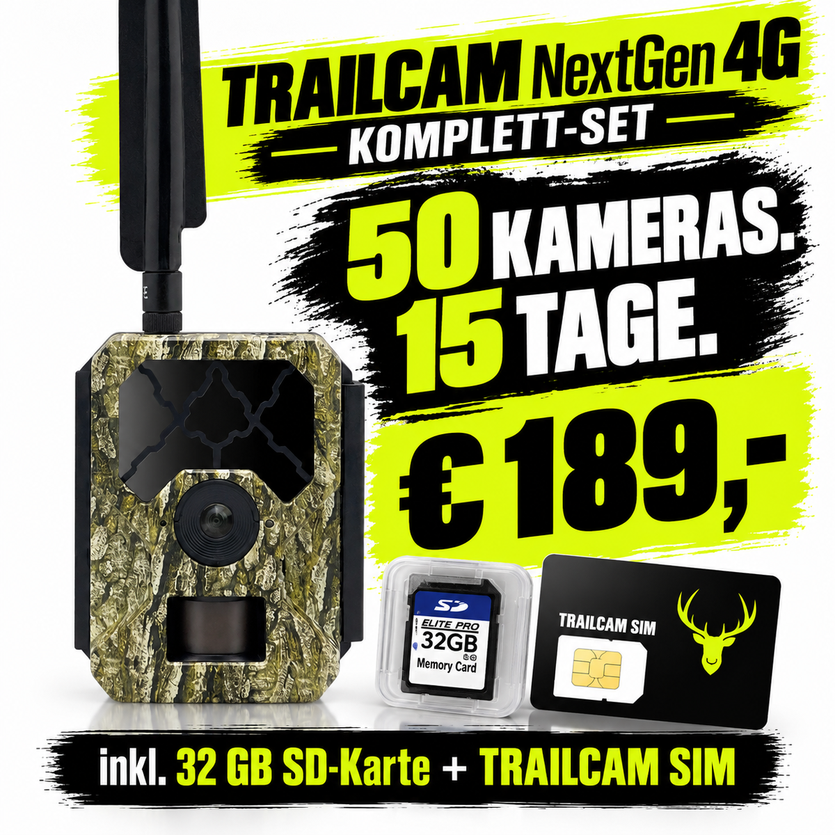 TRAILCAM NextGen 4G | Wildkamera Komplett-Set | Aktion