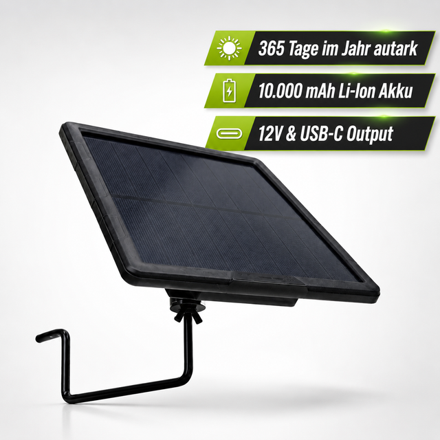 Wildkamera Solarpanel mit integriertem Li-Ion Akku