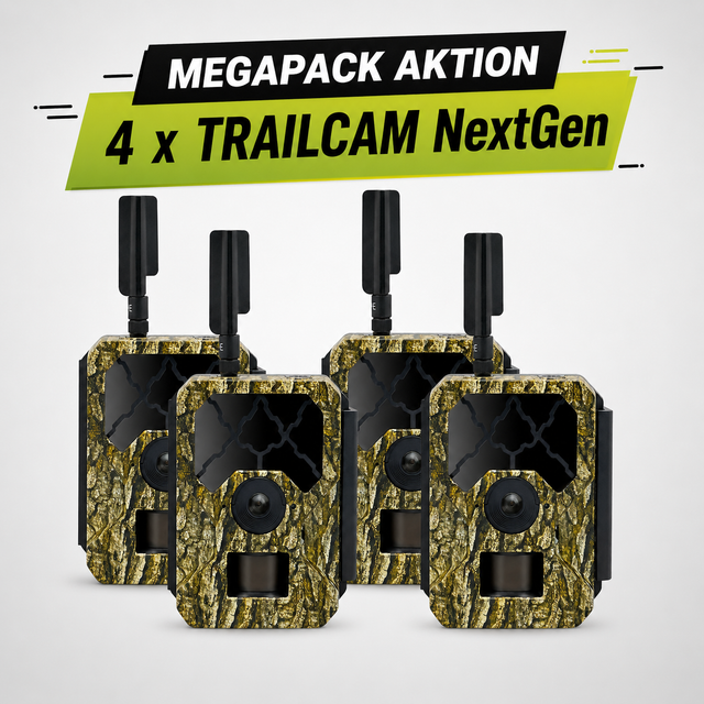 TRAILCAM Megapack mit 4 Stück TRAILCAM 4G NextGen Wildkameras
